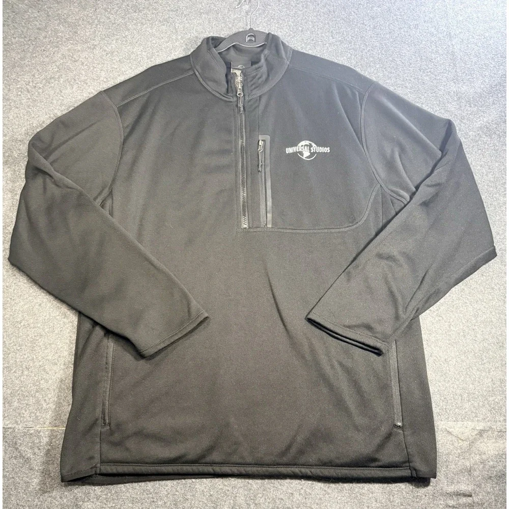 Universal Studios Black 1/4 Zip Fleece Pullover Jacket Size XL